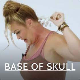 Thumbnail from the FasciaBlaster base of skull tutorial, focusing on fascia release techniques for the base of the skull.