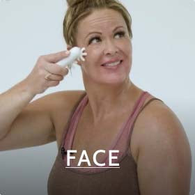 Thumbnail from the FasciaBlaster face tutorial, demonstrating fascia release techniques for a more sculpted and youthful appearance.