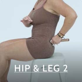 thumbnail from the hip and leg tutorial part 2, focusing on advanced FasciaBlaster techniques for hip and leg fascia work.