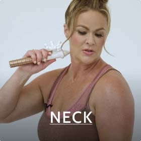 Thumbnail from the FasciaBlaster neck tutorial, showing techniques to target and treat fascia in the neck for tension relief.