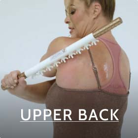Thumbnail from the FasciaBlaster upper back tutorial, guiding viewers through techniques for fascia release in the upper back.